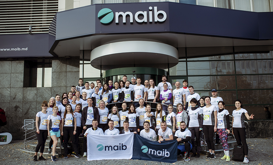Maib – cea mai mare echipă corporativă din banking la Chișinău Big Hearts Marathon 2022